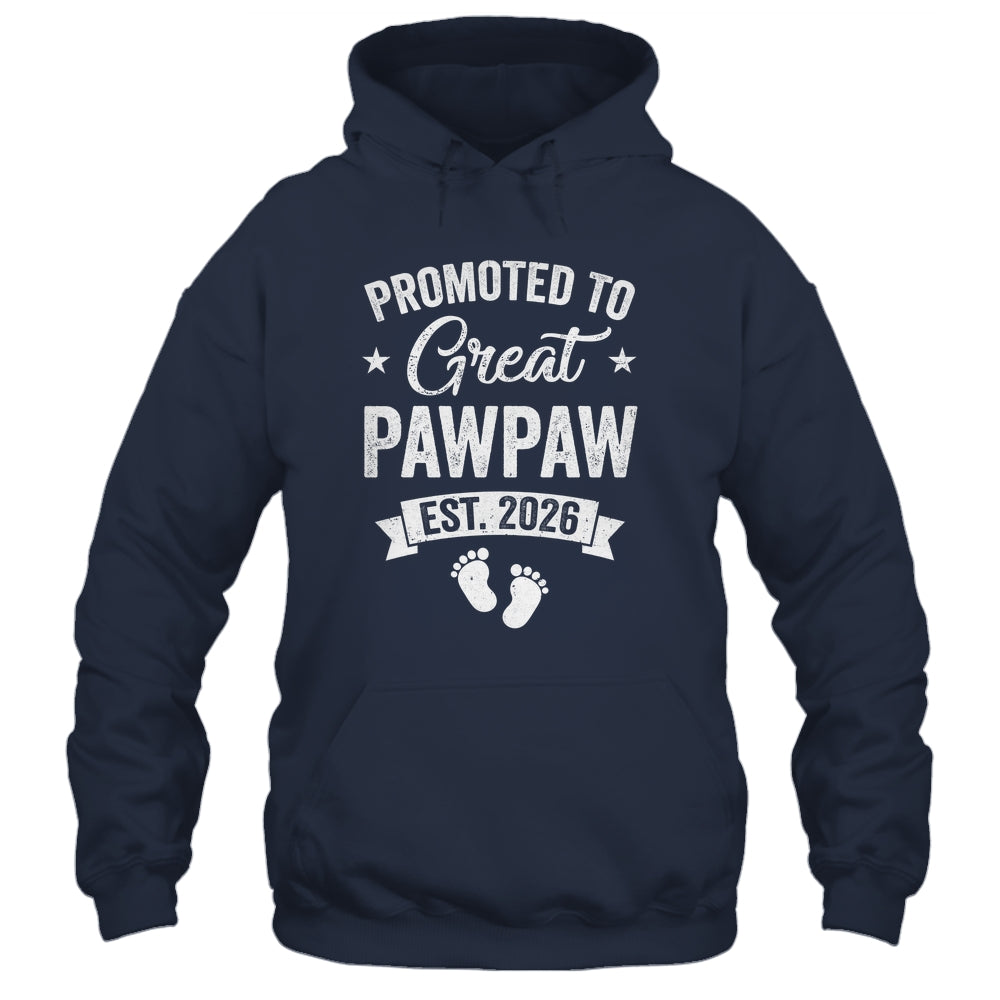 Promoted To Great Pawpaw Est 2026 Pregnancy Announcement Shirt & Hoodie | teecentury