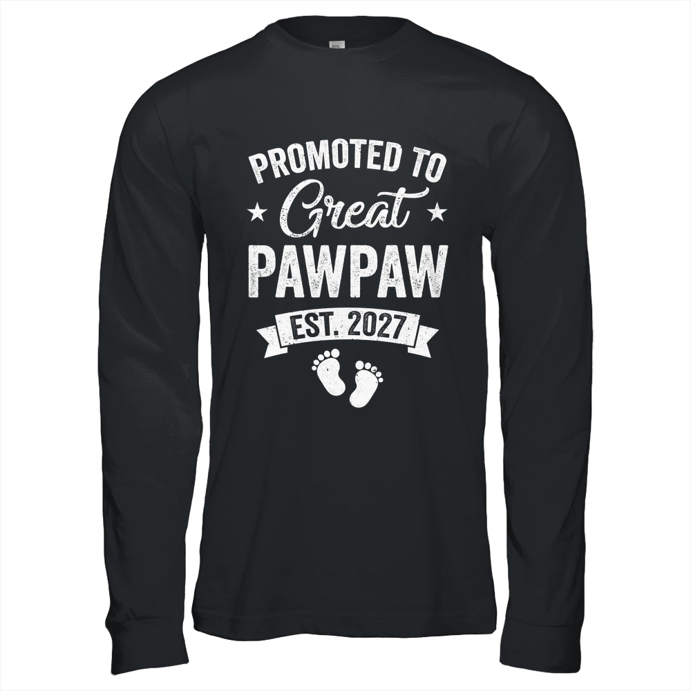 Promoted To Great Pawpaw Est 2027 Pregnancy Announcement Shirt & Hoodie | teecentury