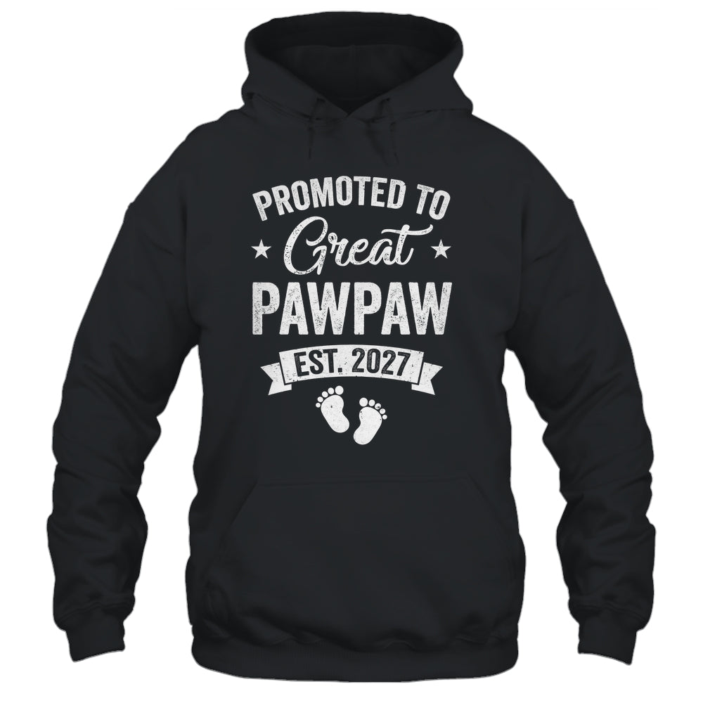Promoted To Great Pawpaw Est 2027 Pregnancy Announcement Shirt & Hoodie | teecentury