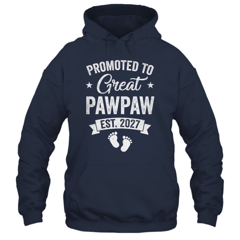 Promoted To Great Pawpaw Est 2027 Pregnancy Announcement Shirt & Hoodie | teecentury
