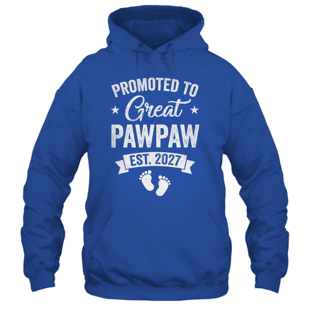 Promoted To Great Pawpaw Est 2027 Pregnancy Announcement Shirt & Hoodie | teecentury