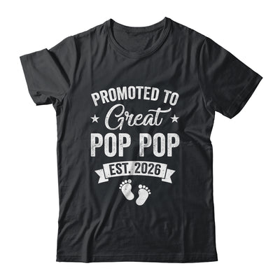 Promoted To Great Pop Pop Est 2026 Pregnancy Announcement Shirt & Hoodie | teecentury