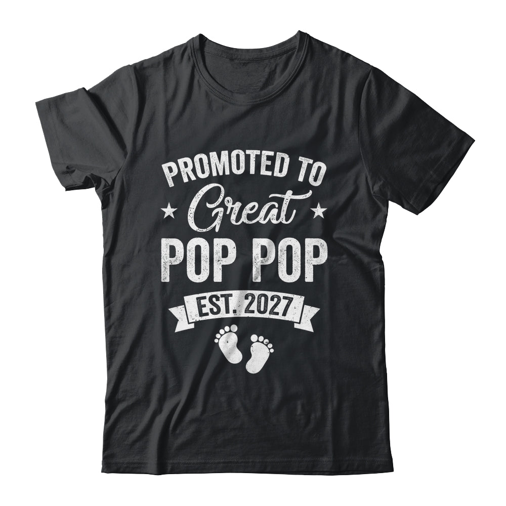 Promoted To Great Pop Pop Est 2027 Pregnancy Announcement Shirt & Hoodie | teecentury