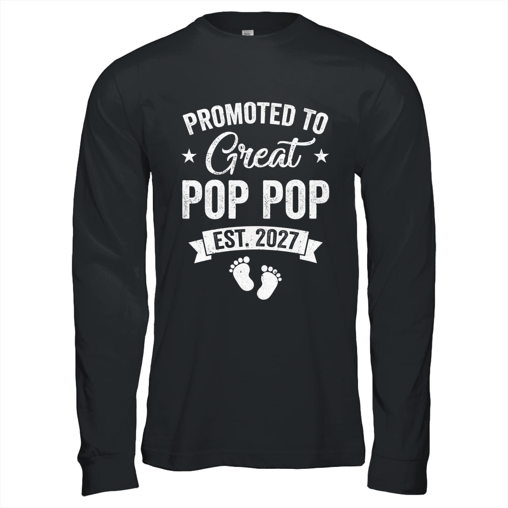 Promoted To Great Pop Pop Est 2027 Pregnancy Announcement Shirt & Hoodie | teecentury