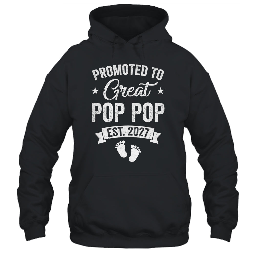 Promoted To Great Pop Pop Est 2027 Pregnancy Announcement Shirt & Hoodie | teecentury