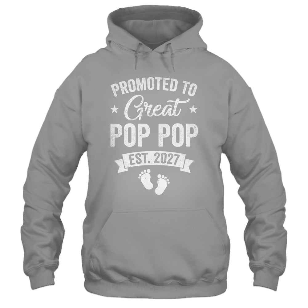 Promoted To Great Pop Pop Est 2027 Pregnancy Announcement Shirt & Hoodie | teecentury