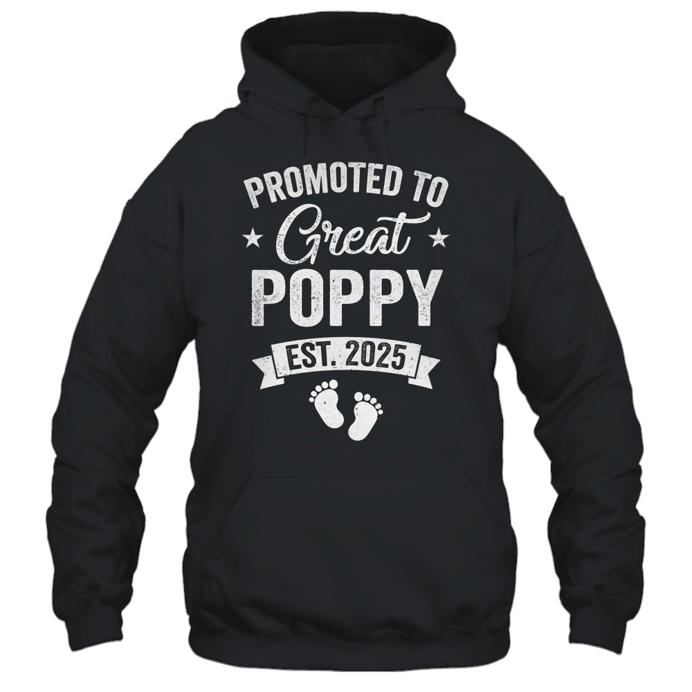 Promoted To Great Poppy Est 2025 Pregnancy Announcement Shirt & Hoodie | teecentury