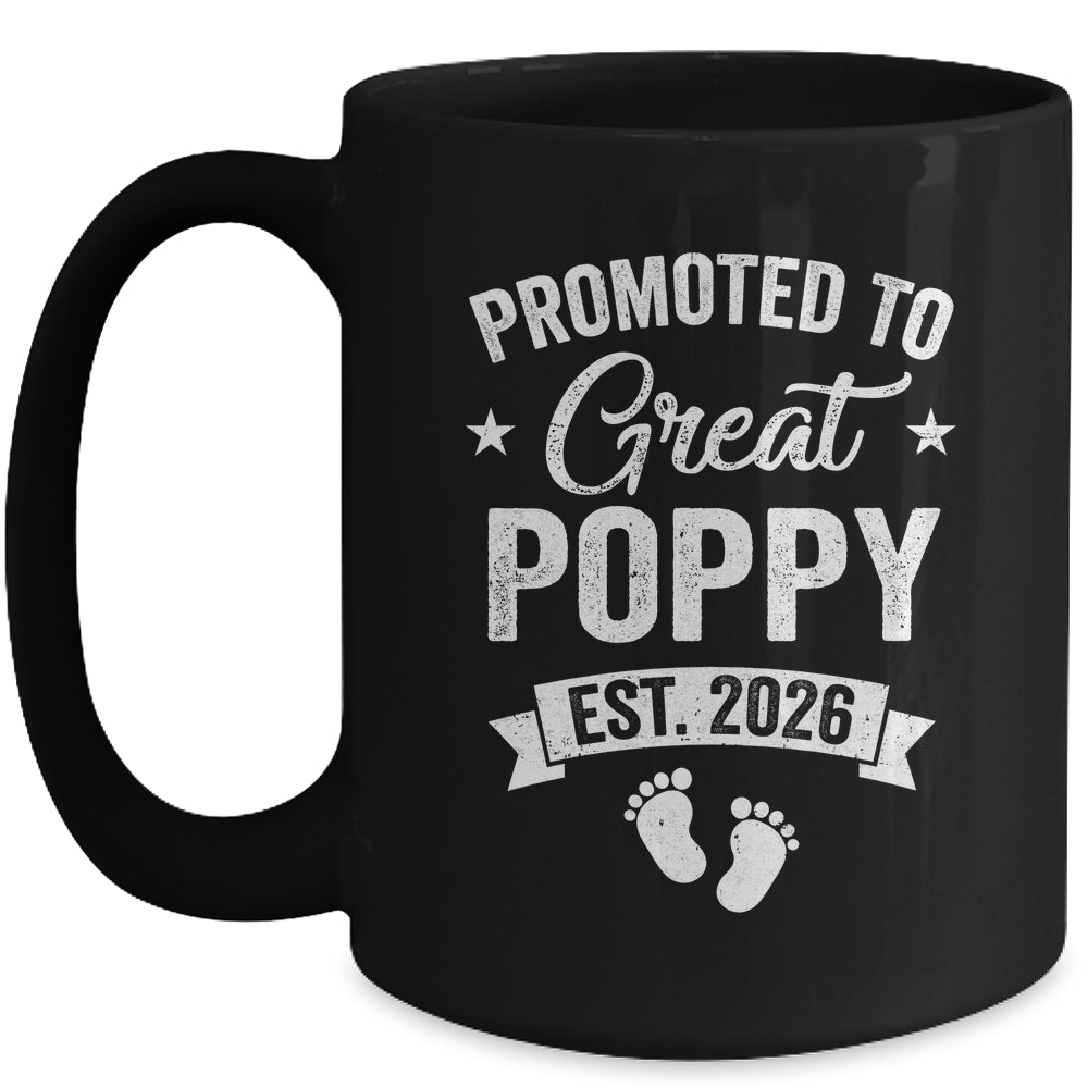 Promoted To Great Poppy Est 2026 Pregnancy Announcement Mug | teecentury