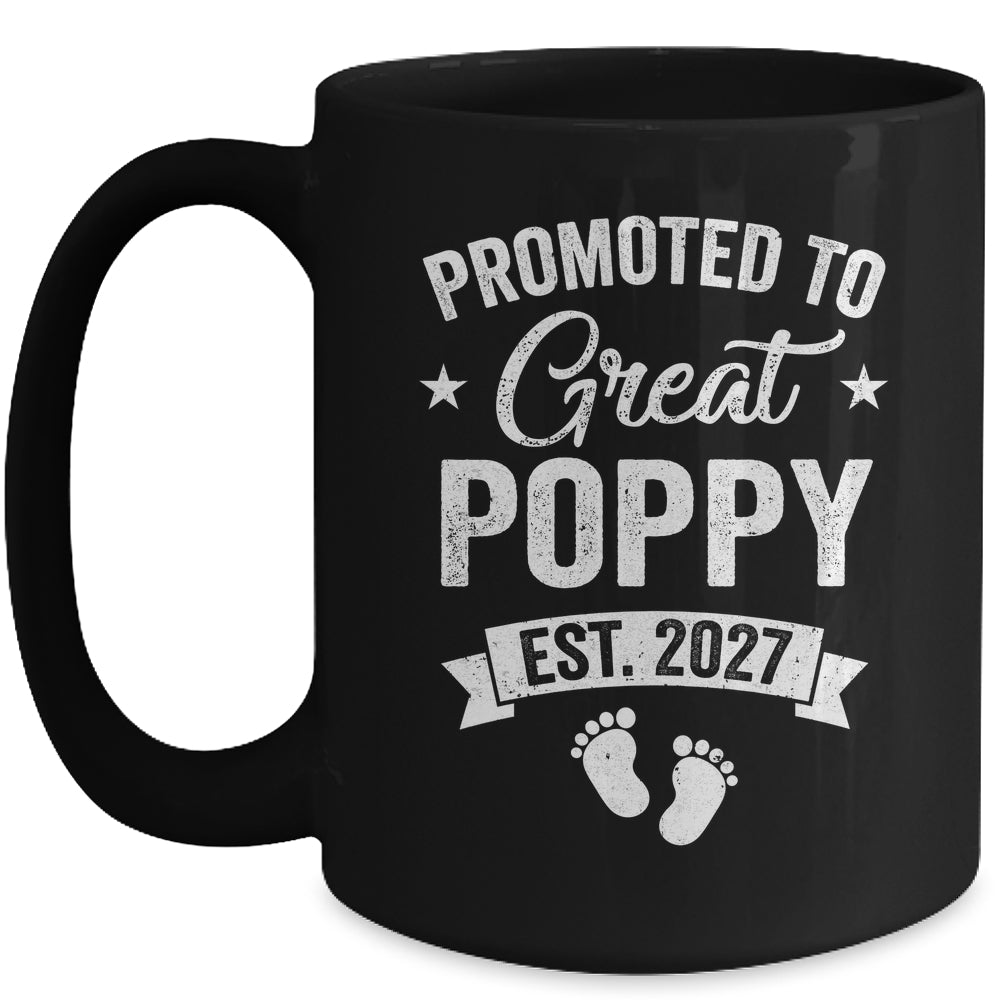 Promoted To Great Poppy Est 2027 Pregnancy Announcement Mug | teecentury