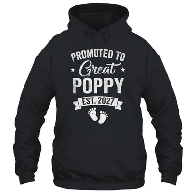 Promoted To Great Poppy Est 2027 Pregnancy Announcement Shirt & Hoodie | teecentury