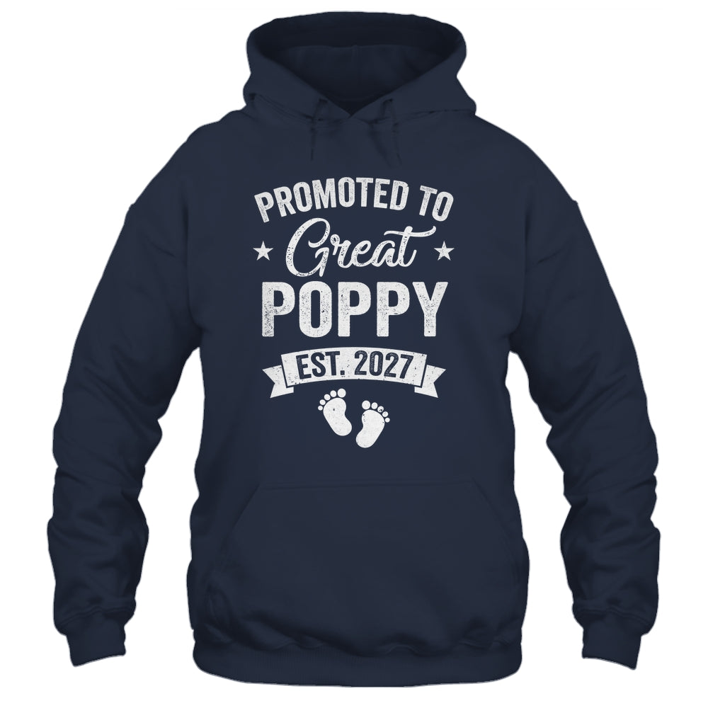 Promoted To Great Poppy Est 2027 Pregnancy Announcement Shirt & Hoodie | teecentury