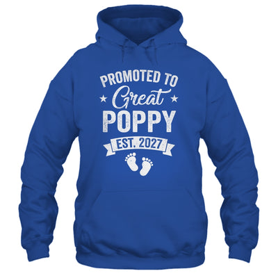 Promoted To Great Poppy Est 2027 Pregnancy Announcement Shirt & Hoodie | teecentury