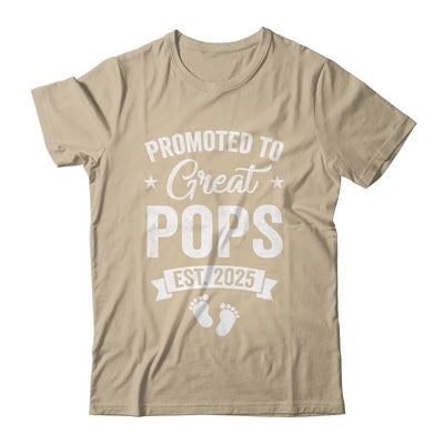 Promoted To Great Pops Est 2025 Pregnancy Announcement Shirt & Hoodie | teecentury