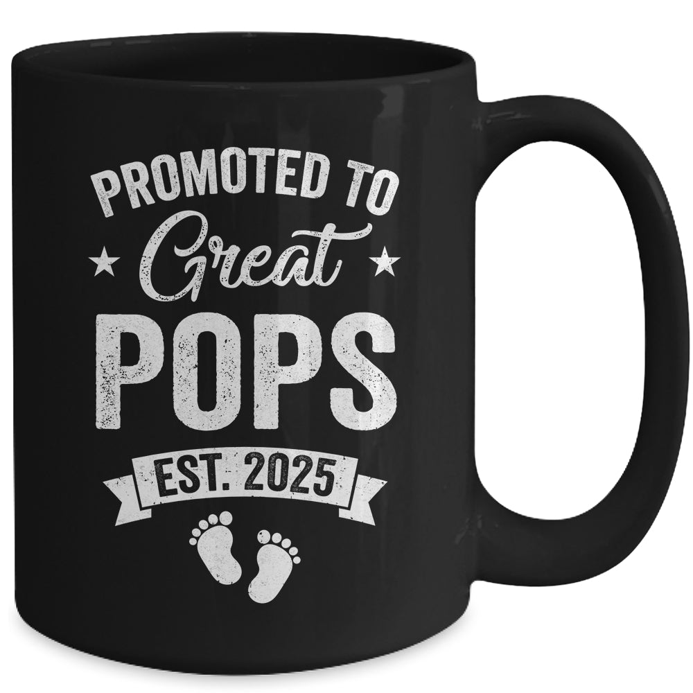 Promoted To Great Pops Est 2025 Pregnancy Announcement Mug | teecentury