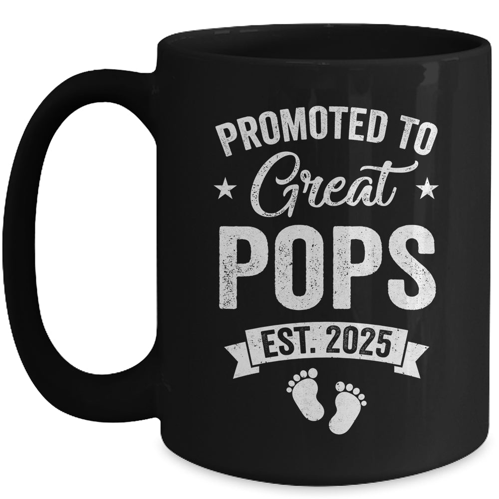 Promoted To Great Pops Est 2025 Pregnancy Announcement Mug | teecentury