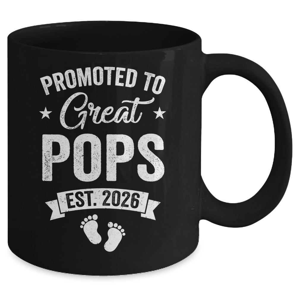 Promoted To Great Pops Est 2026 Pregnancy Announcement Mug | teecentury