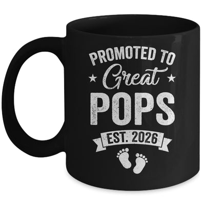 Promoted To Great Pops Est 2026 Pregnancy Announcement Mug | teecentury