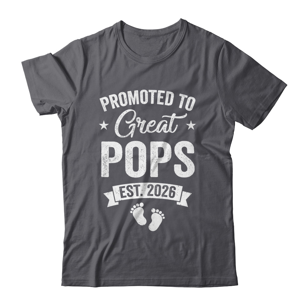 Promoted To Great Pops Est 2026 Pregnancy Announcement Shirt & Hoodie | teecentury