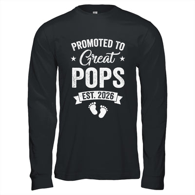 Promoted To Great Pops Est 2026 Pregnancy Announcement Shirt & Hoodie | teecentury