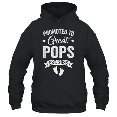 Promoted To Great Pops Est 2026 Pregnancy Announcement Shirt & Hoodie | teecentury