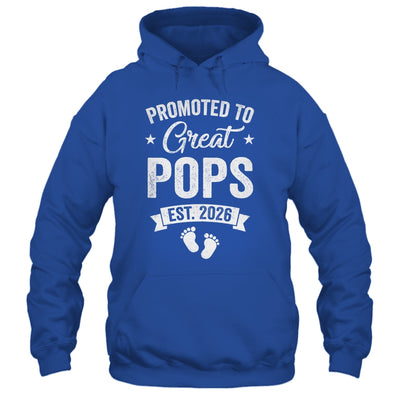Promoted To Great Pops Est 2026 Pregnancy Announcement Shirt & Hoodie | teecentury