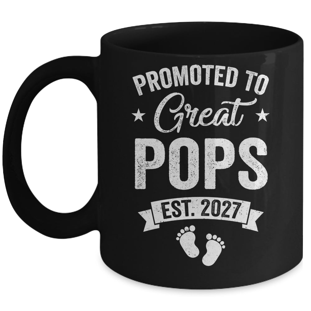 Promoted To Great Pops Est 2027 Pregnancy Announcement Mug | teecentury