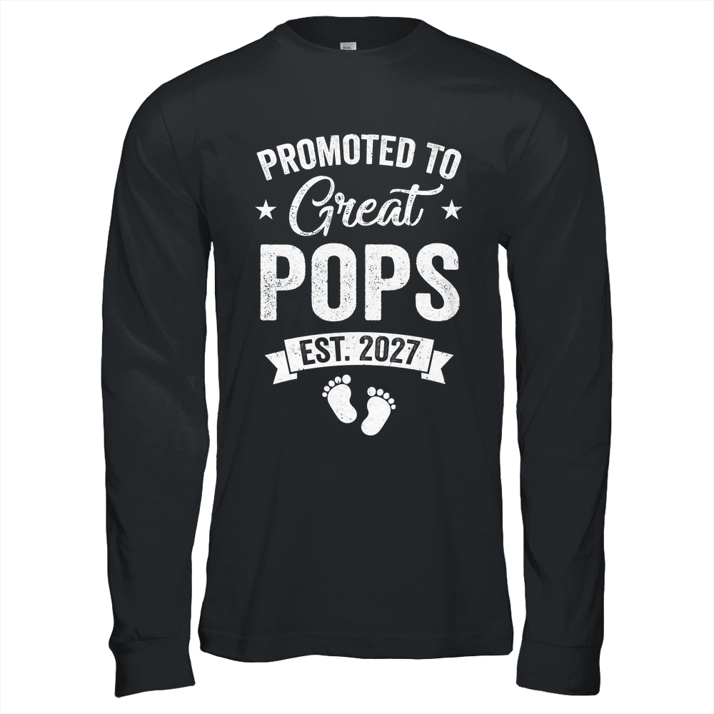Promoted To Great Pops Est 2027 Pregnancy Announcement Shirt & Hoodie | teecentury