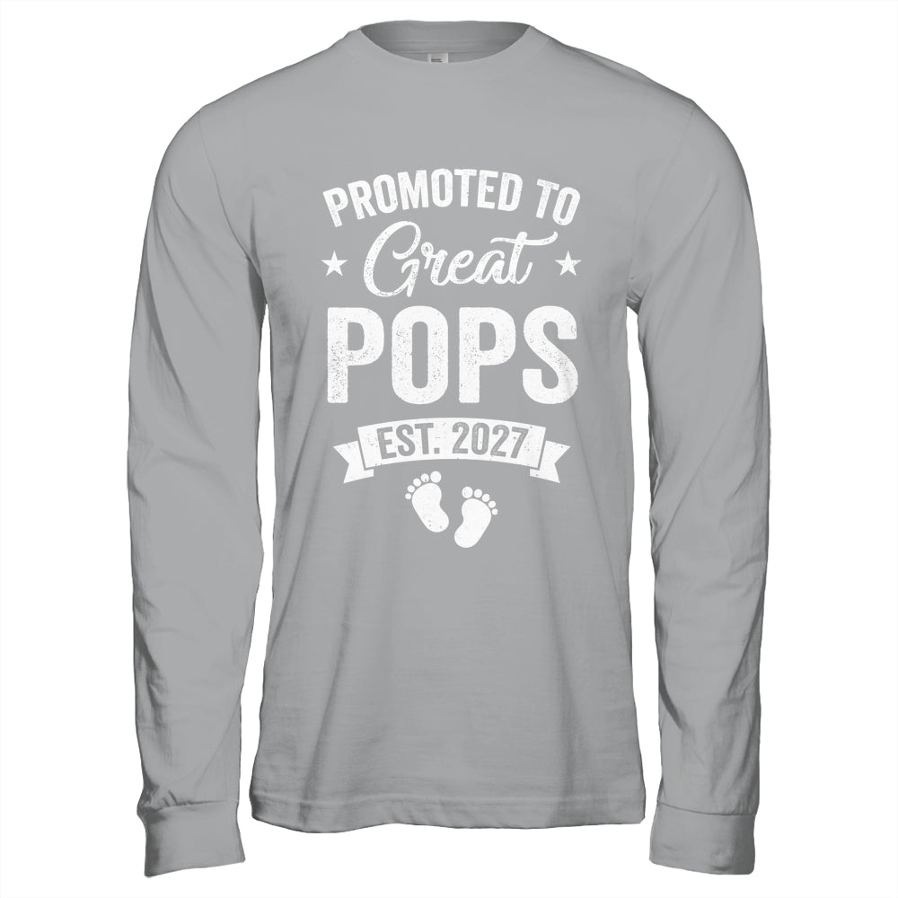 Promoted To Great Pops Est 2027 Pregnancy Announcement Shirt & Hoodie | teecentury