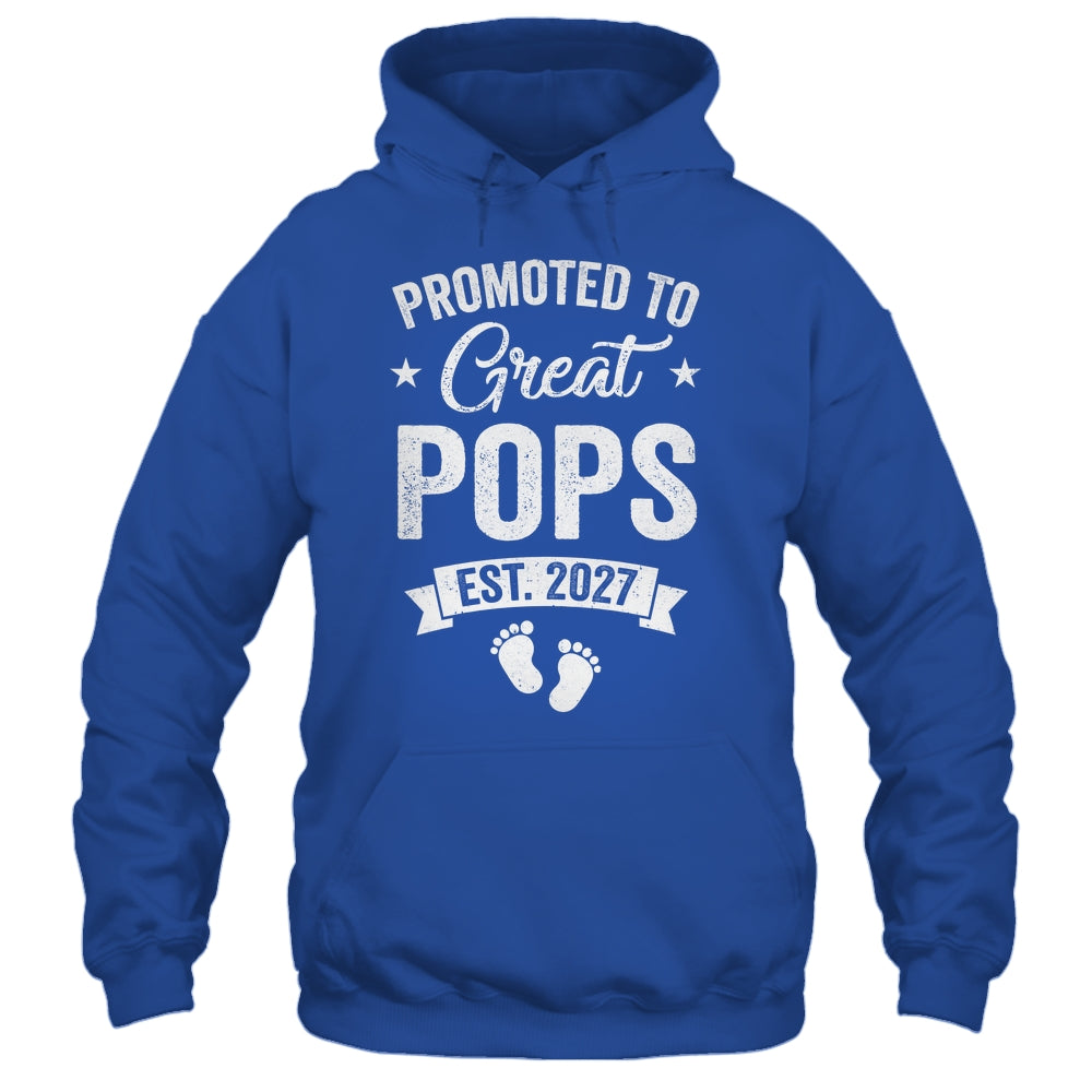 Promoted To Great Pops Est 2027 Pregnancy Announcement Shirt & Hoodie | teecentury
