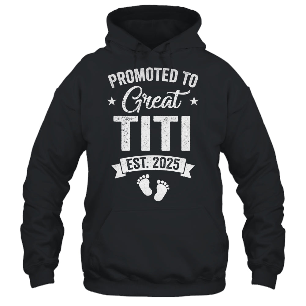 Promoted To Great Titi Est 2025 Pregnancy Announcement Shirt & Tank Top | teecentury