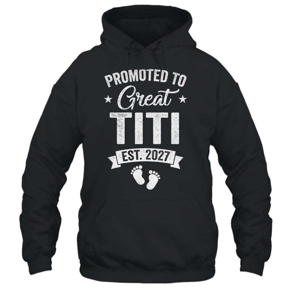 Promoted To Great Titi Est 2027 Pregnancy Announcement Shirt & Tank Top | teecentury