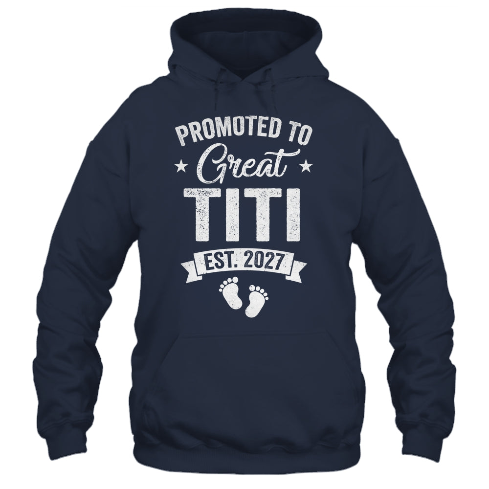 Promoted To Great Titi Est 2027 Pregnancy Announcement Shirt & Tank Top | teecentury