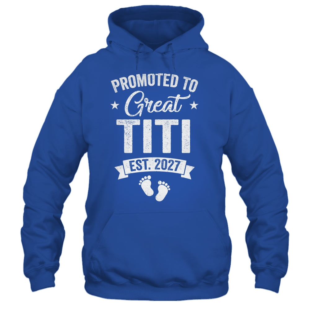 Promoted To Great Titi Est 2027 Pregnancy Announcement Shirt & Tank Top | teecentury