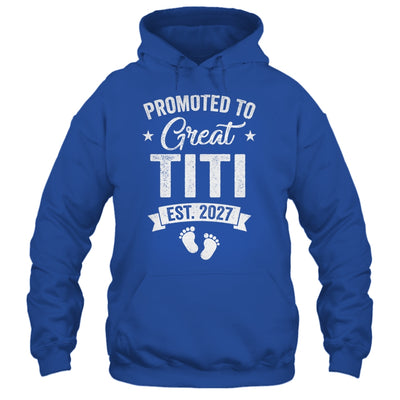 Promoted To Great Titi Est 2027 Pregnancy Announcement Shirt & Tank Top | teecentury