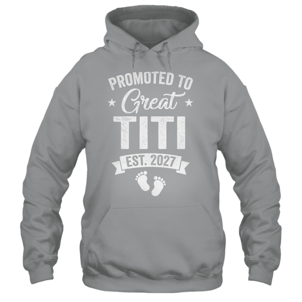 Promoted To Great Titi Est 2027 Pregnancy Announcement Shirt & Tank Top | teecentury