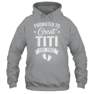 Promoted To Great Titi Est 2027 Pregnancy Announcement Shirt & Tank Top | teecentury