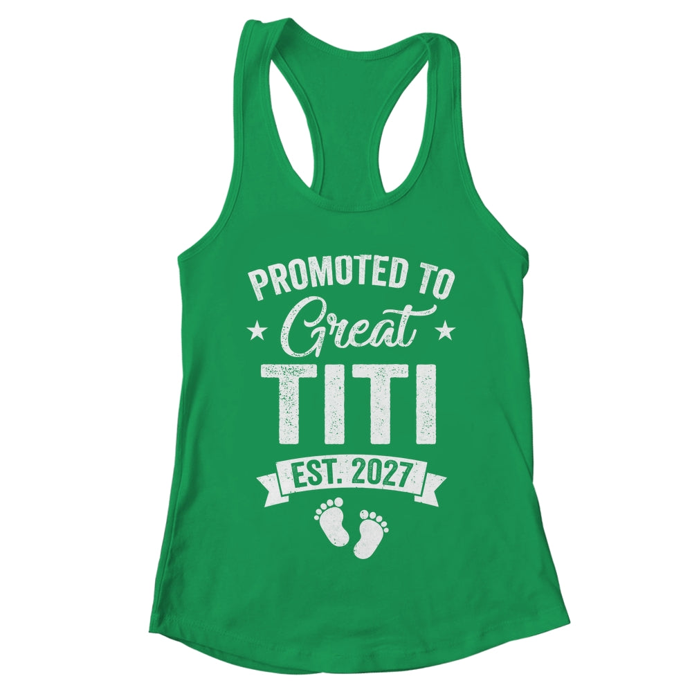 Promoted To Great Titi Est 2027 Pregnancy Announcement Shirt & Tank Top | teecentury