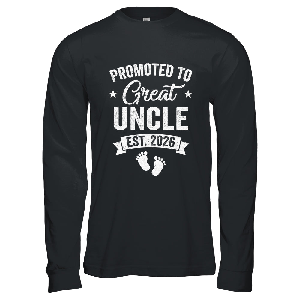 Promoted To Great Uncle Est 2026 Pregnancy Announcement Shirt & Hoodie | teecentury