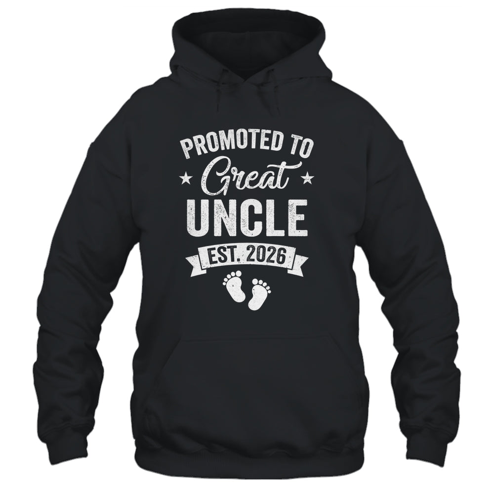 Promoted To Great Uncle Est 2026 Pregnancy Announcement Shirt & Hoodie | teecentury