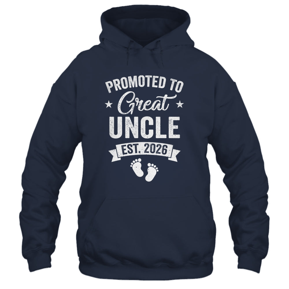 Promoted To Great Uncle Est 2026 Pregnancy Announcement Shirt & Hoodie | teecentury