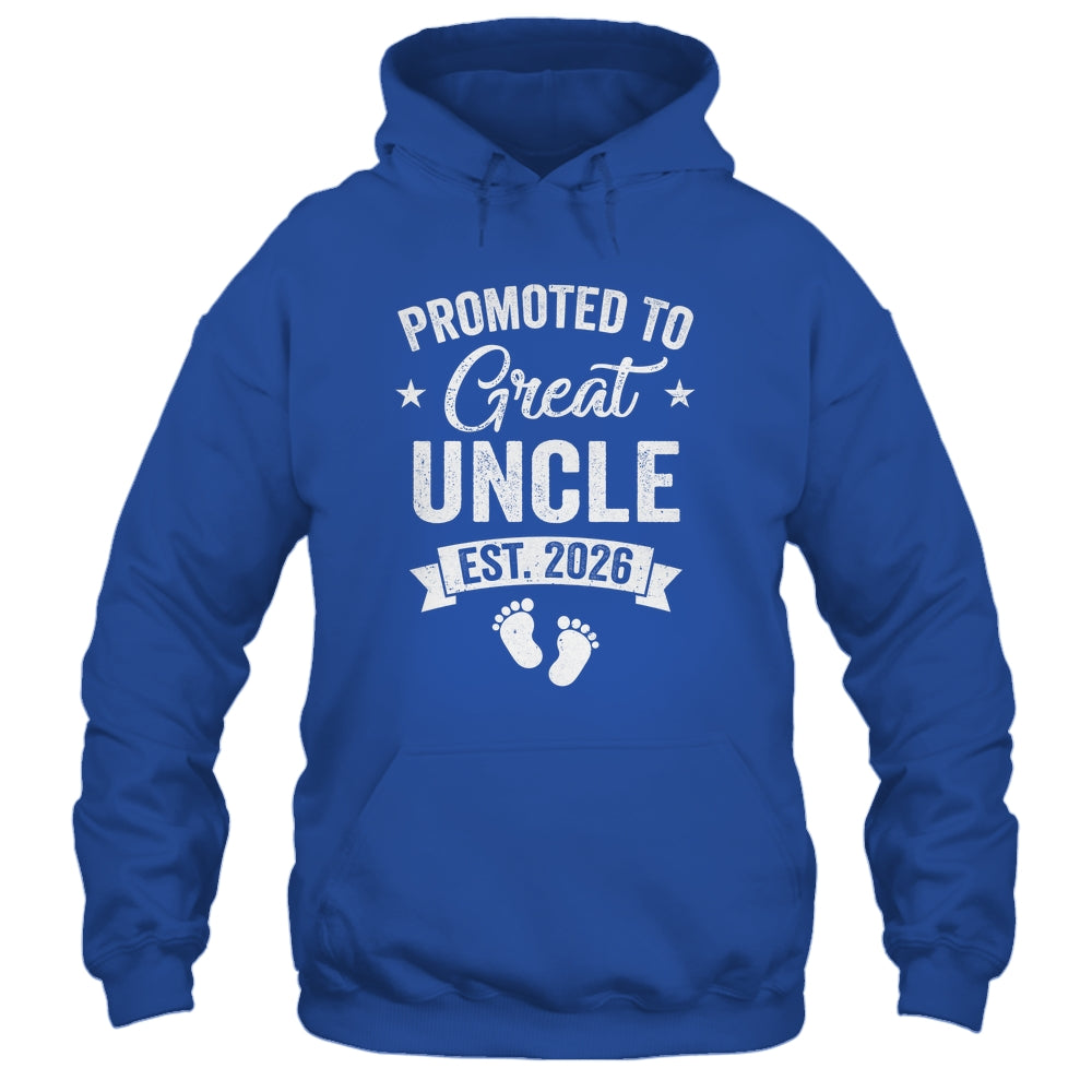 Promoted To Great Uncle Est 2026 Pregnancy Announcement Shirt & Hoodie | teecentury