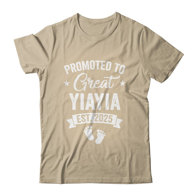 Promoted To Great Yiayia Est 2025 Pregnancy Announcement Shirt & Tank Top | teecentury