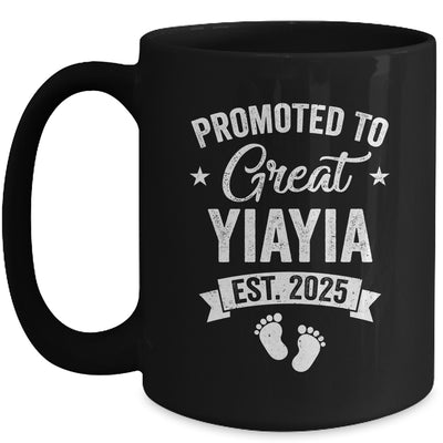 Promoted To Great Yiayia Est 2025 Pregnancy Announcement Mug | teecentury
