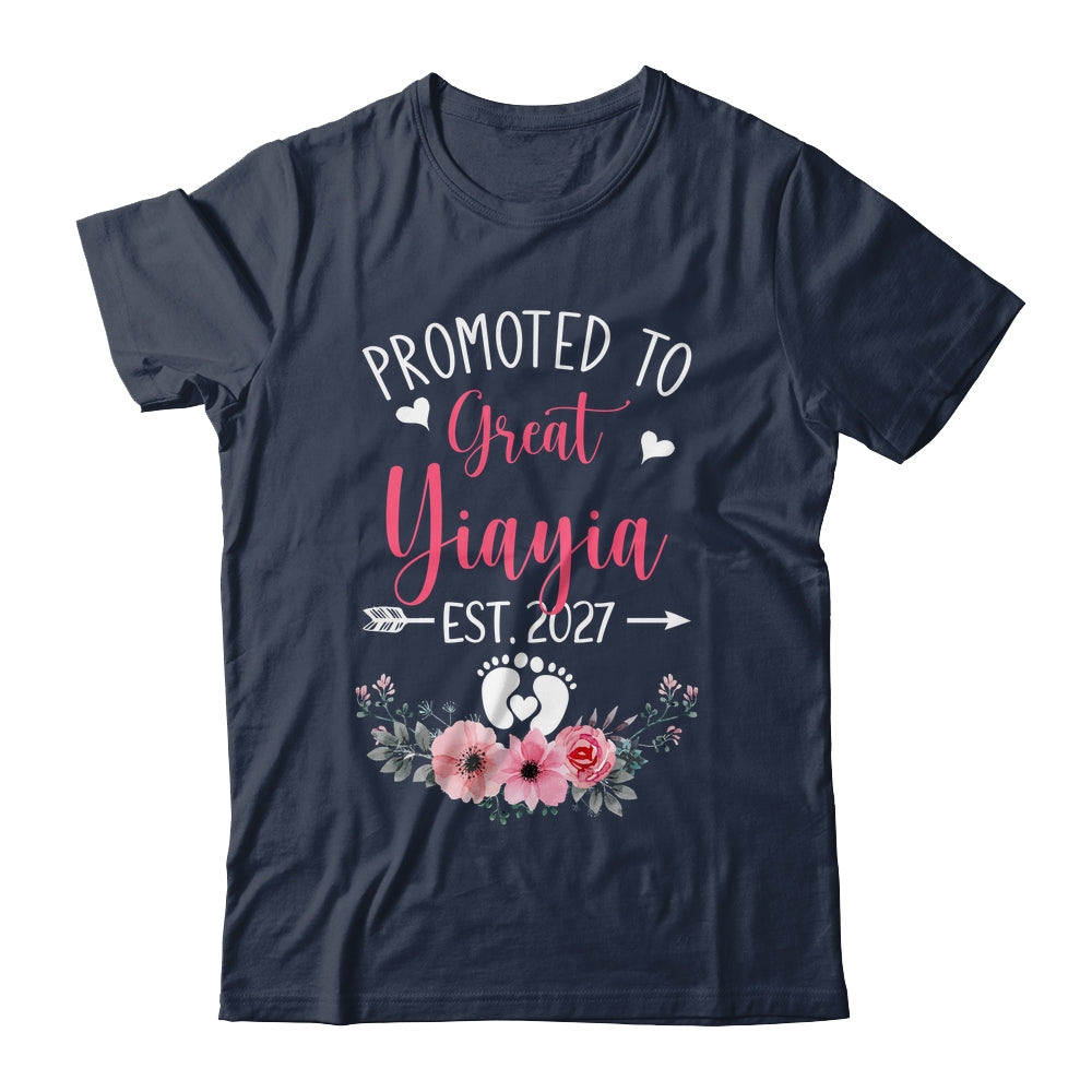 Promoted To Great Yiayia Est 2027 Mothers Day Shirt & Tank Top | teecentury
