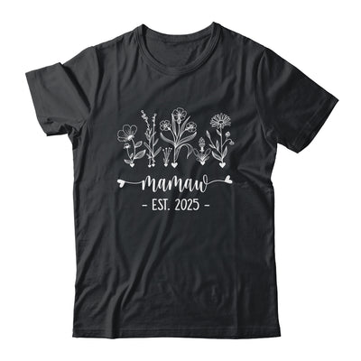 Promoted To Mamaw 2025 Pregnancy Announcement Floral Shirt & Tank Top | teecentury