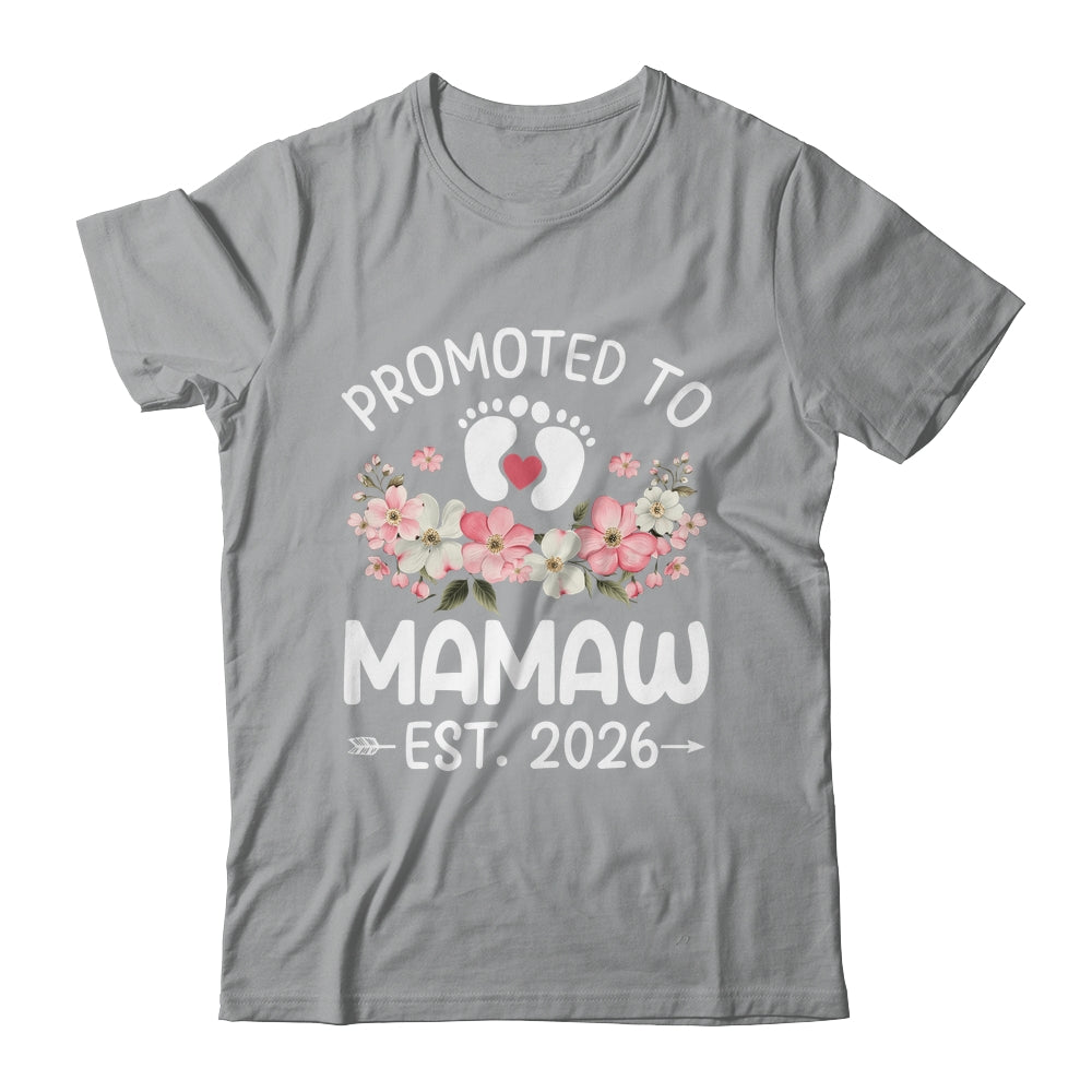 Promoted To Mamaw 2026 First Time Floral New Mamaw Shirt & Hoodie | teecentury