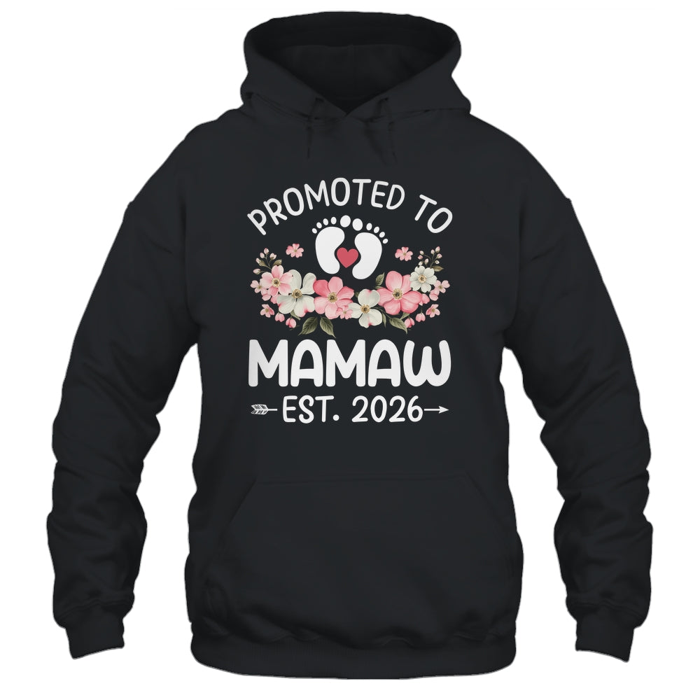 Promoted To Mamaw 2026 First Time Floral New Mamaw Shirt & Hoodie | teecentury
