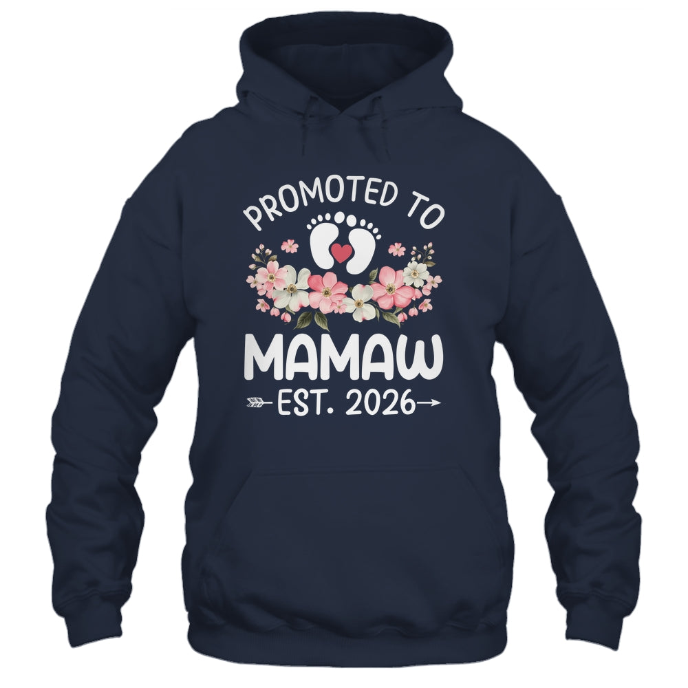 Promoted To Mamaw 2026 First Time Floral New Mamaw Shirt & Hoodie | teecentury