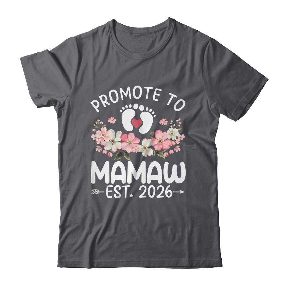 Promoted To Mamaw 2026 First Time Floral New Mamaw Shirt & Hoodie | teecentury