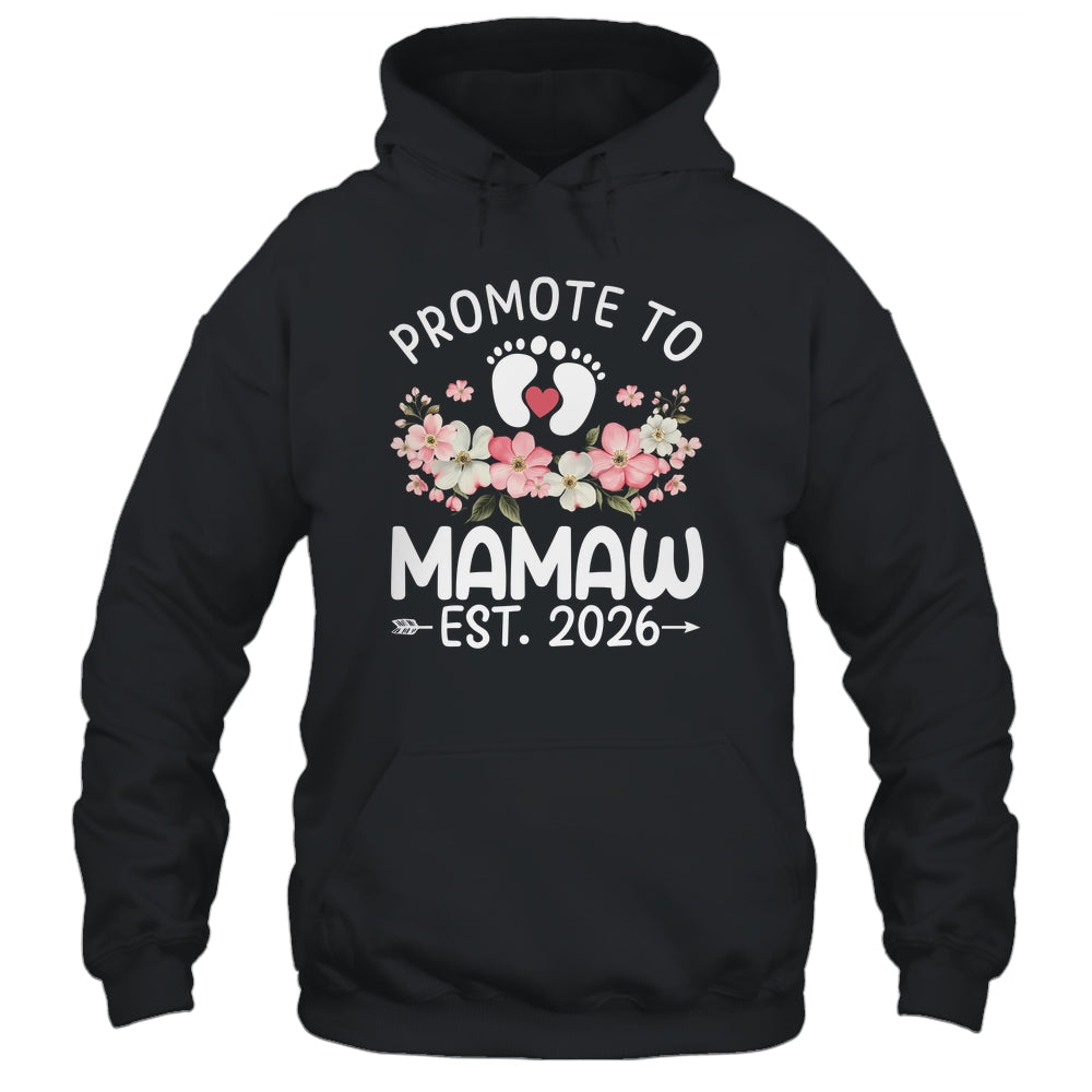 Promoted To Mamaw 2026 First Time Floral New Mamaw Shirt & Hoodie | teecentury